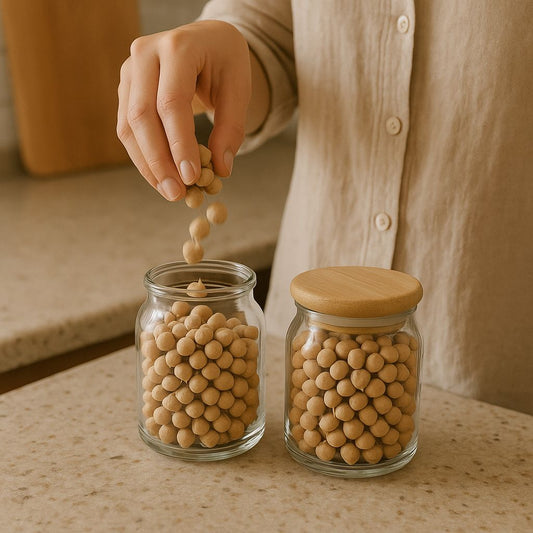 2'li Bambu Kapaklı Küçük Kavanoz