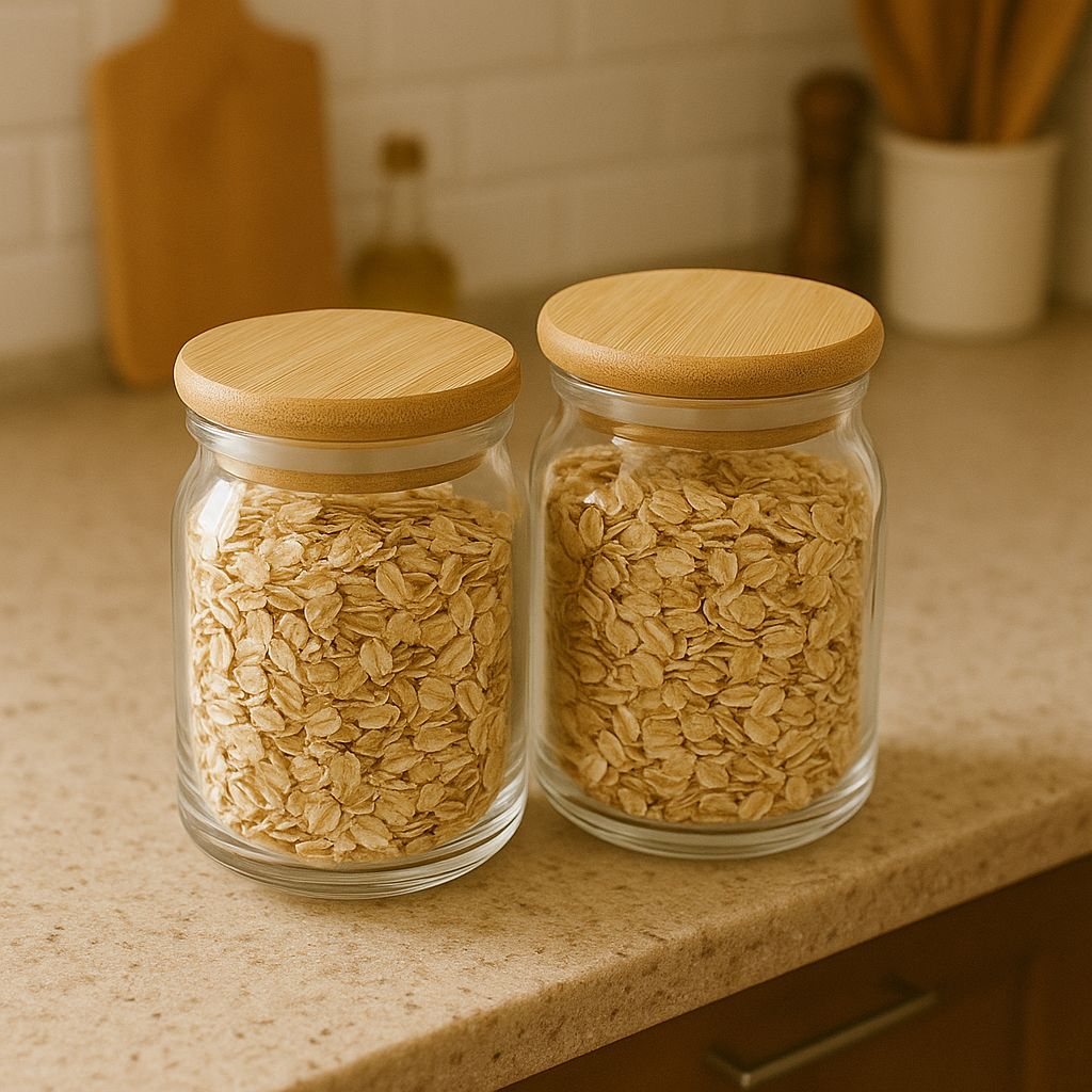 2'li Bambu Kapaklı Küçük Kavanoz